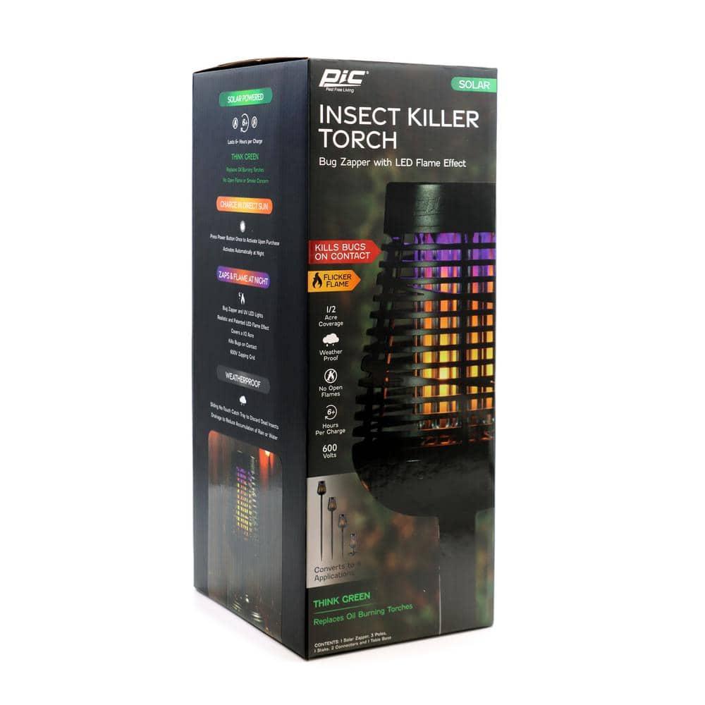 PIC Pic Flickering Flame Solar Bug Zapper Insect Killer Torch