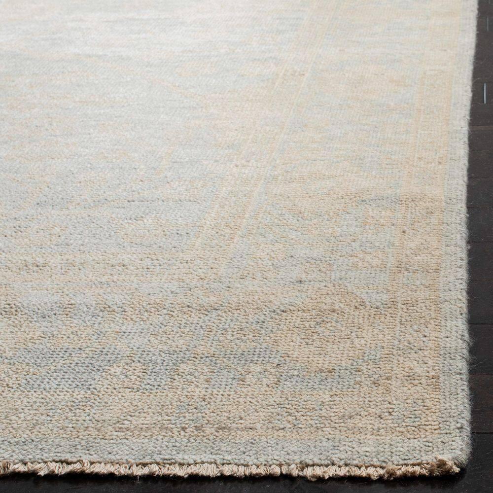 SAFAVIEH Izmir Collection Area Rug - 9' x 12', Light Blue & Ivory, Hand-Knotted Traditional New Zealand Wool, Ideal for High Traffic Areas in Living Room, Bedroom (IZM134M)