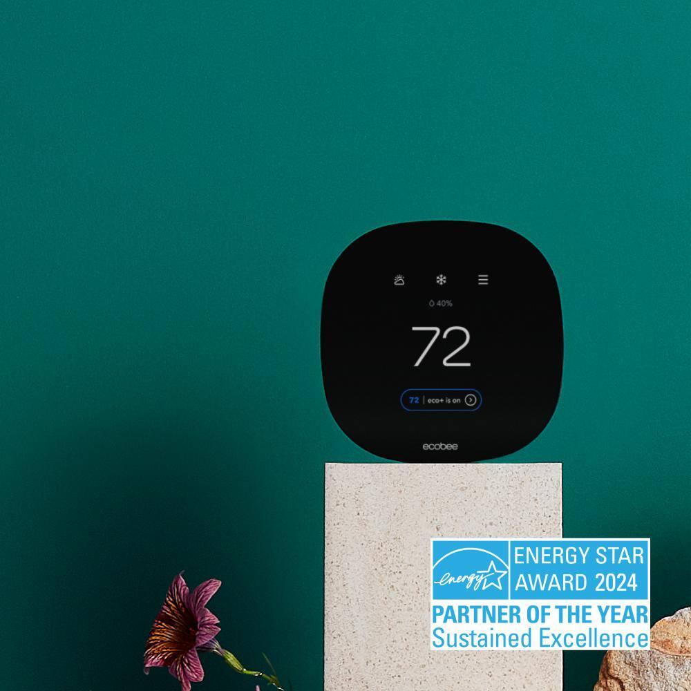 ecobee 3 Lite Smart Thermostat: Energy Star Certified, 3-Year Warranty, 4" x 4" x 0.8", Plastic, 1.23 lbs