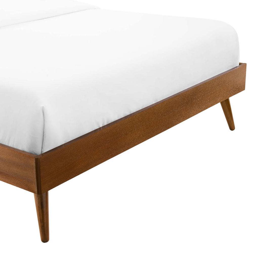 Modway Margo Queen MDF Wood and Rubberwood Platform Bed Frame in Walnut