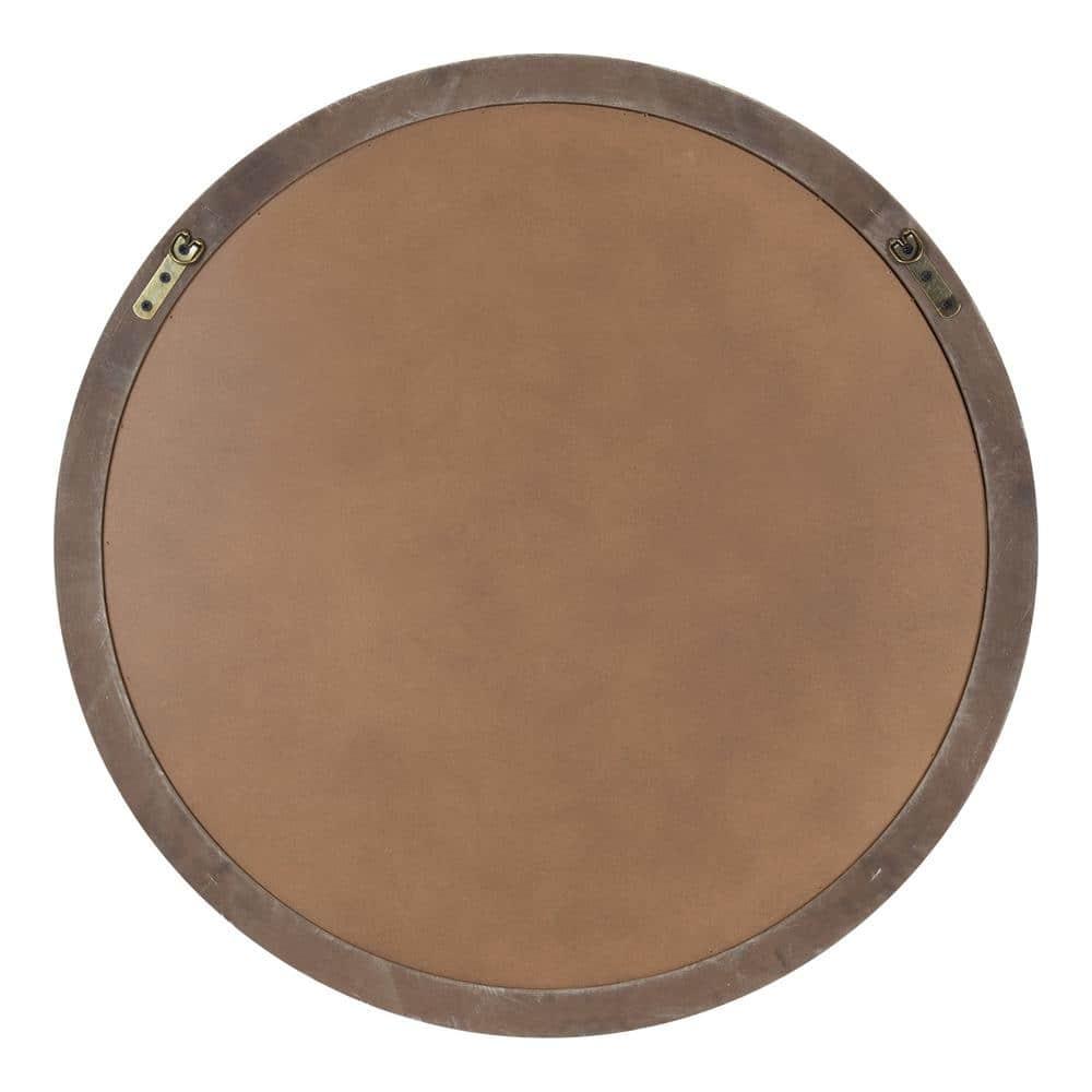 28" Mansell Round Wall Mirror Brown - Kate & Laurel All Things Decor