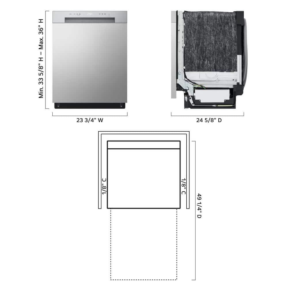 LG Front Control Dishwasher With Lodecibel Operation And Dynamic Dry