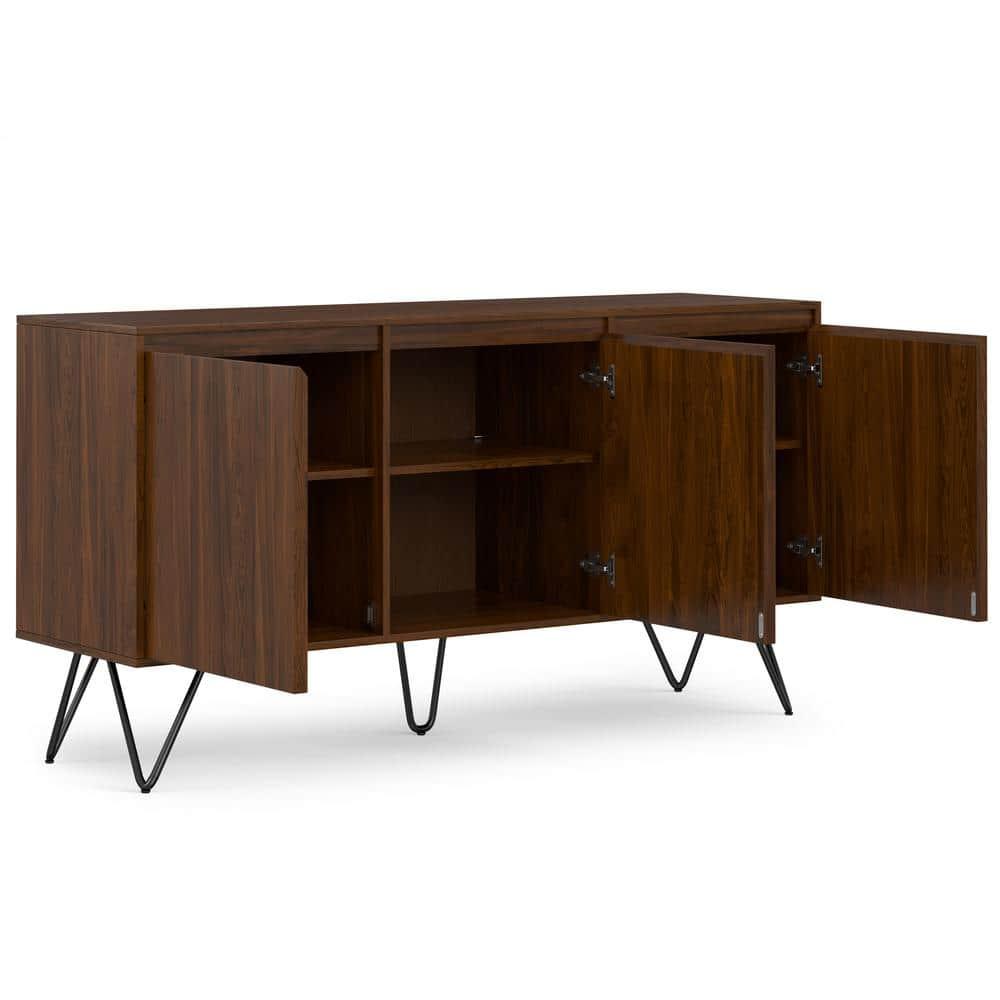 Hunter 60x18" Rectangle Contemporary Sideboard Buffet in Walnut Veneer
