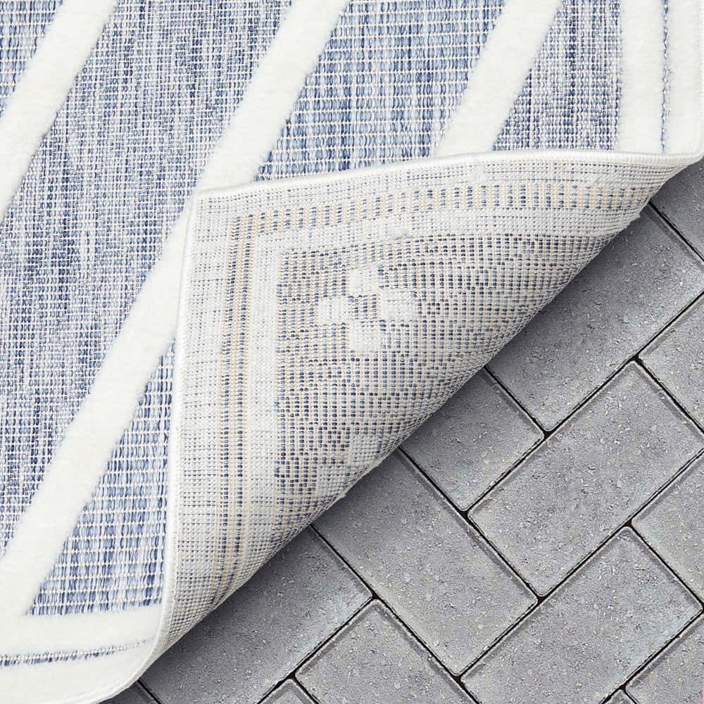 Well Woven Sila Mali Outdoor Moroccan Tribal Blue Indoor/Outdoor Area Rug