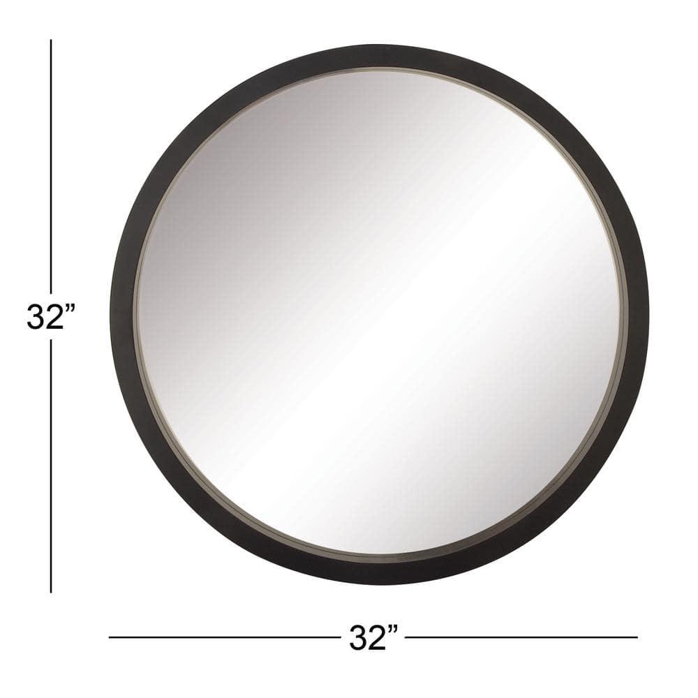 32" Contemporary Wood Wall Mirror Black - Olivia & May: MDF Frame, No Assembly, Wall Mount
