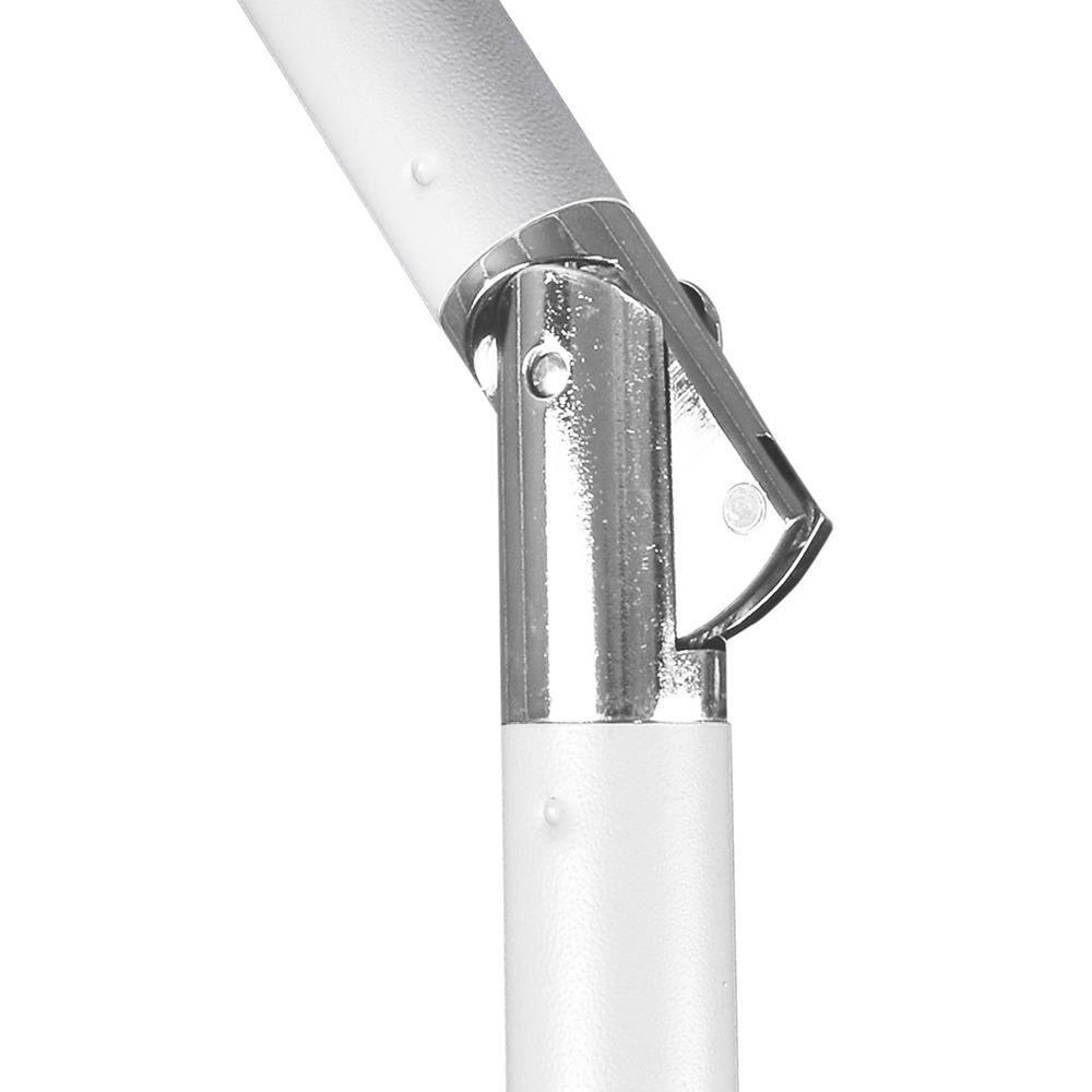California Umbrella 9' Round Aluminum Patio Umbrella, Crank Lift, Collar Tilt, White Pole, Natural