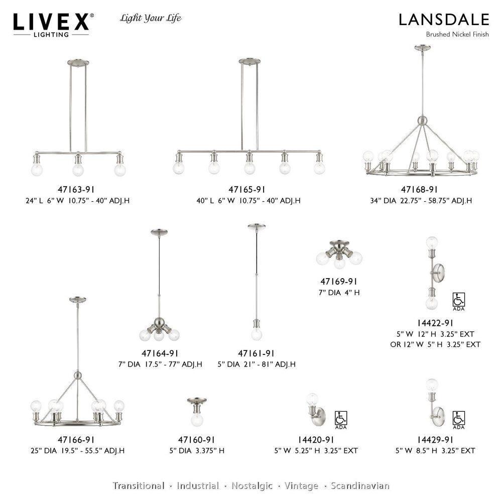 Livex Lighting Lansdale 8 - Light Chandelier in Brushed Nickel
