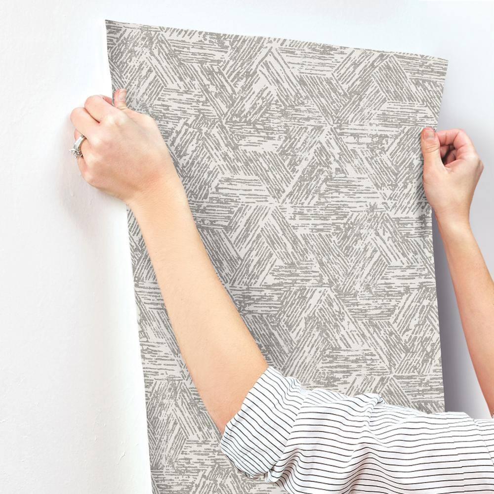 Grey Geometric Non-Pasted Washable Wallpaper Roll