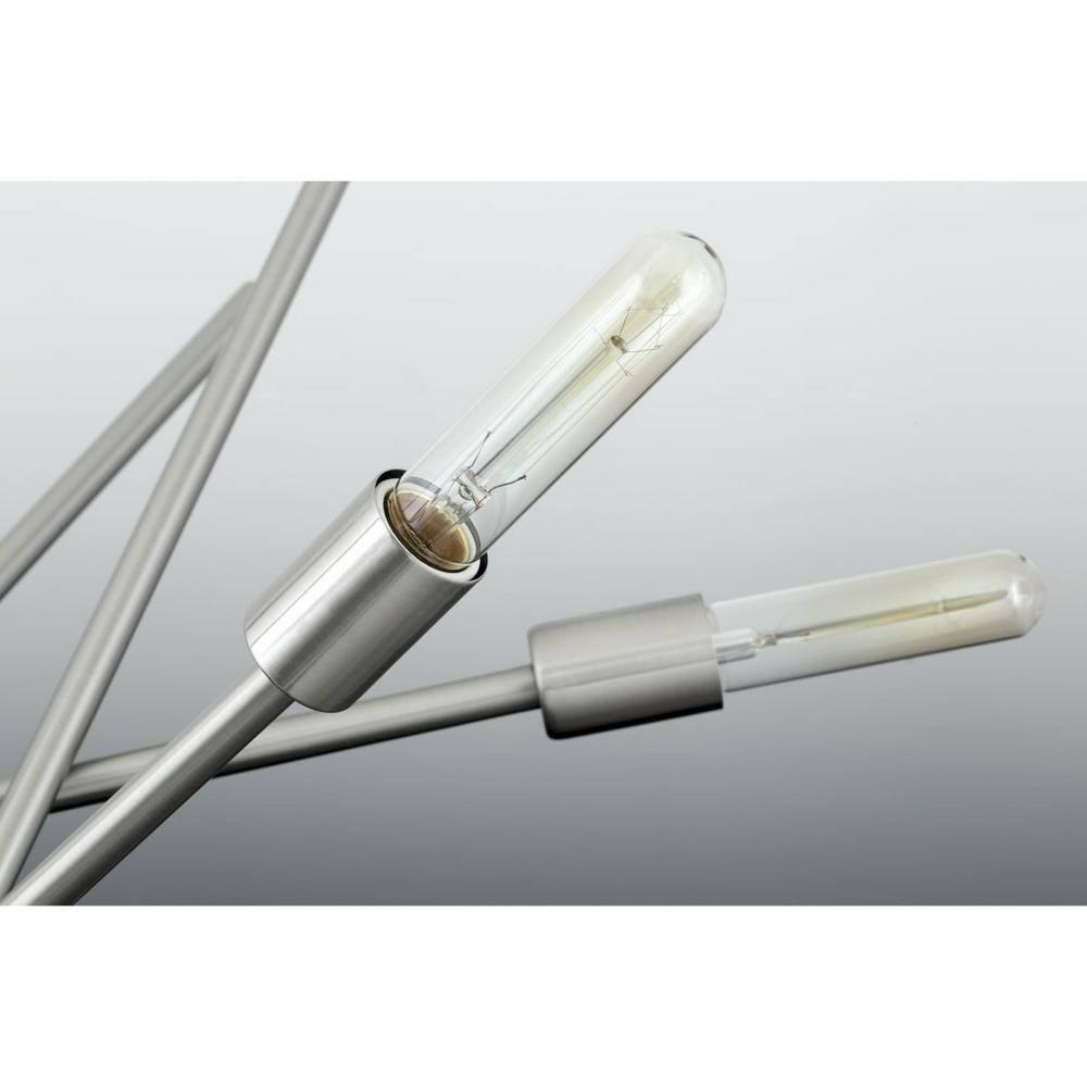 Progress Lighting Astra 6-Light Chandelier, Brushed Nickel, No Shade