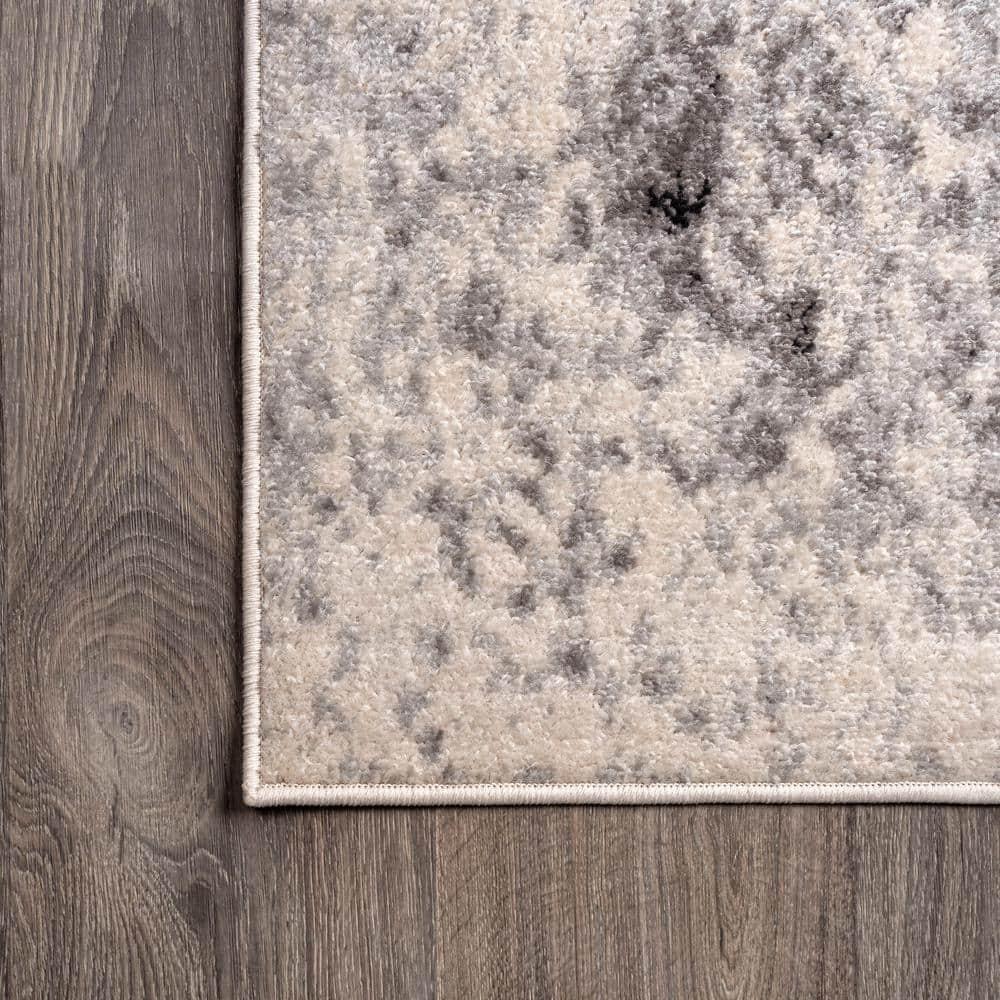 2'x8' Dune Modern Abstract Area Rug, Cream/Gray - JONATHAN Y