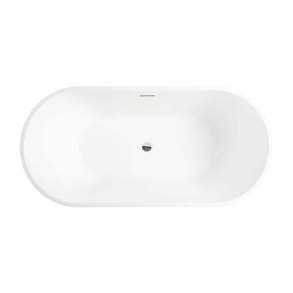 Iris 59" x 30" Freestanding Soaking Acrylic Bathtub