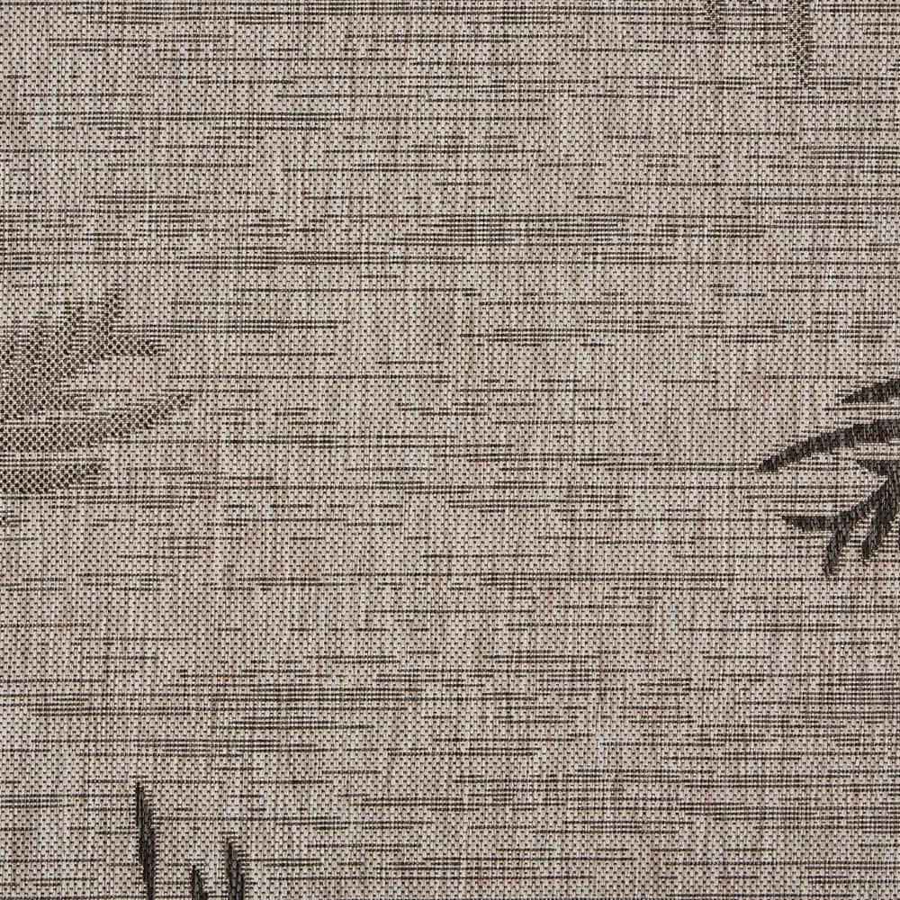 Ox Bay Carmindy 7'9" x 9'5" Black Tropical Palms Indoor/Outdoor Area Rug