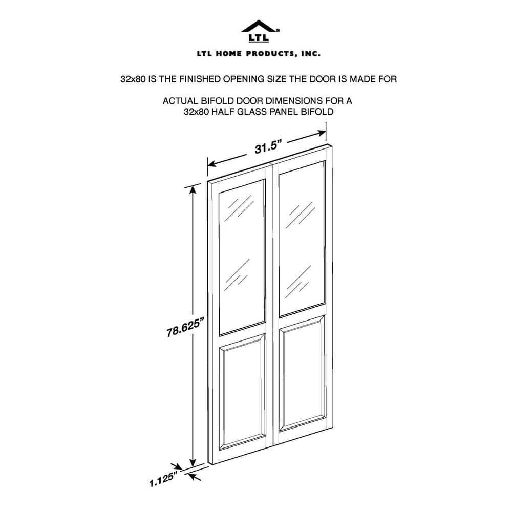 LTL Home Products, Inc. AWC Pantry Glass Unfinished Pine 32-inch Bifold Door