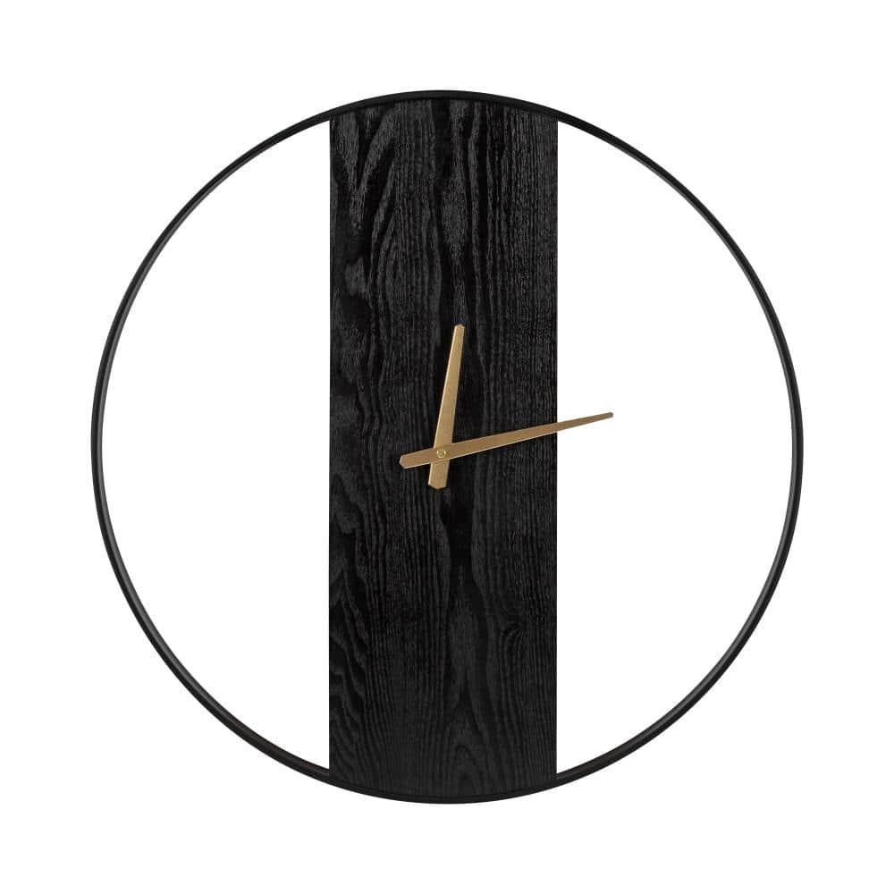 Kate & Laurel All Things Decor 24" Ladd Round Numberless Wall Clock Black