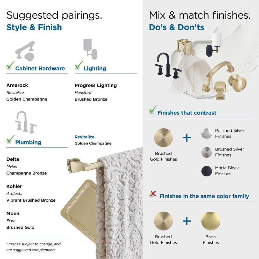 Amerock Revitalize Golden Champagne 18 inch (457mm) Towel Bar