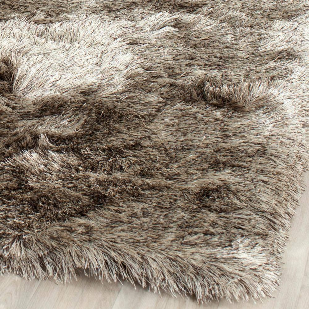 SAFAVIEH Paris Darwin Plush Polyester Shag Area Rug, Sable, 10' x 14'