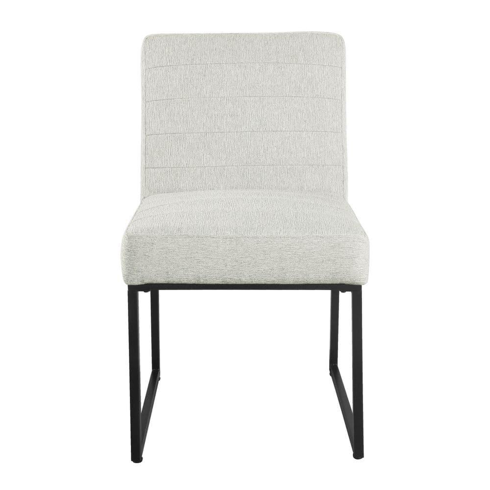 Channeled Metal Dining Chair: HomePop Modern Espresso Legs, Polyester Upholstery, 250lb Capacity
