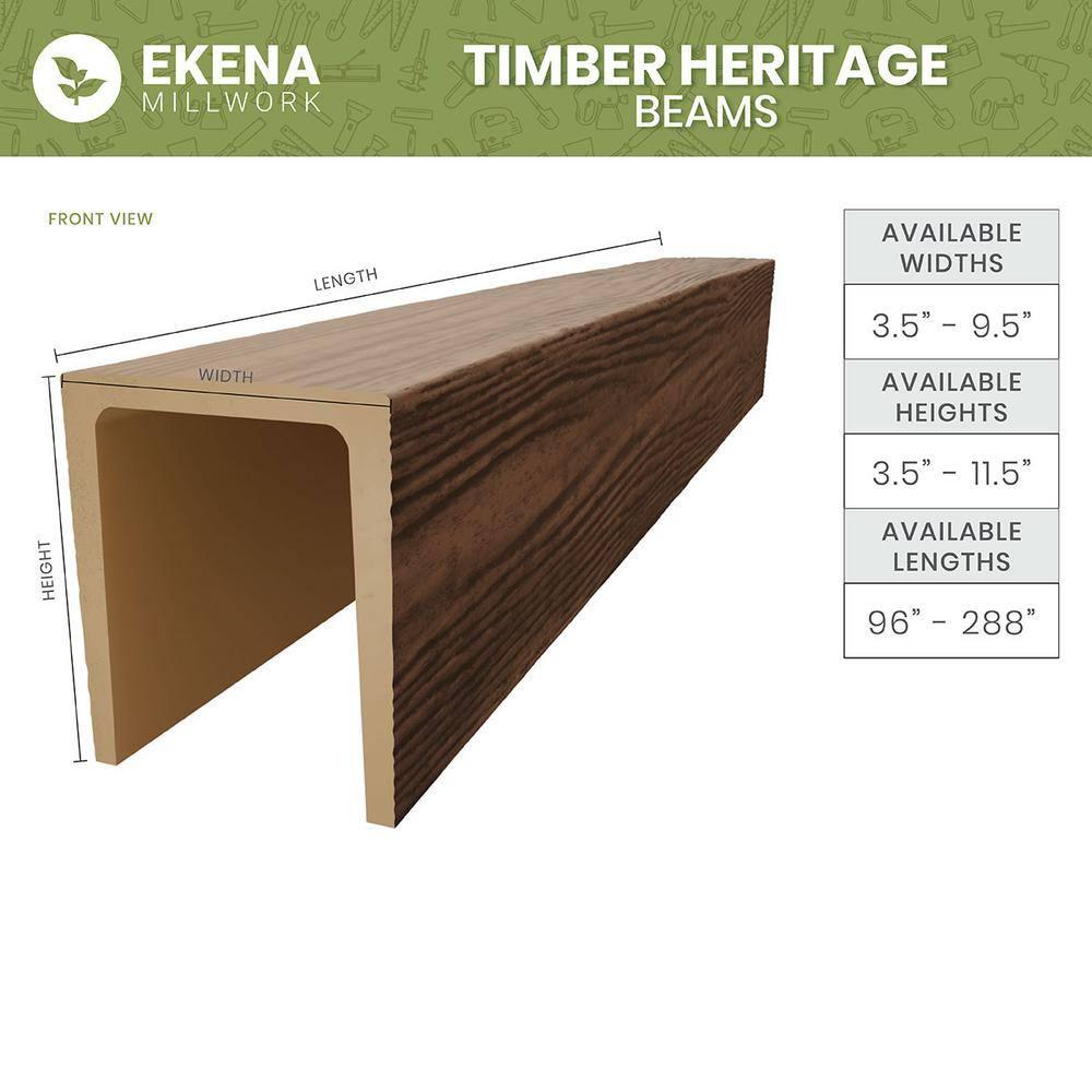 Salvaged Timber HeritageTimber Faux Wood 3-Sided Ceiling Beam (U-Beam)