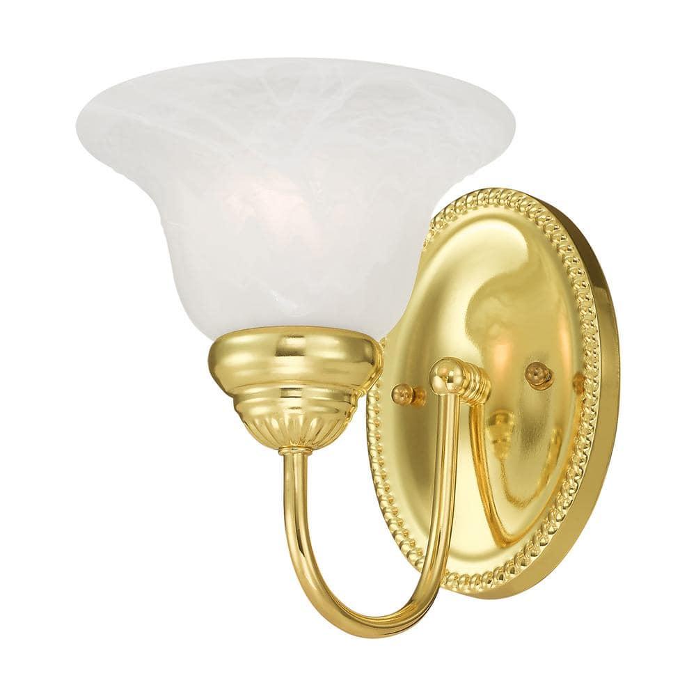 Livex Lighting Edgemont 1 - Light Vanity in  Polished Brass