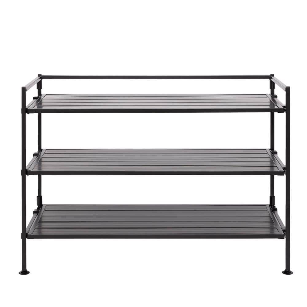 3-Tier (12 Pair) Stackable Resin Shoe Storage Rack