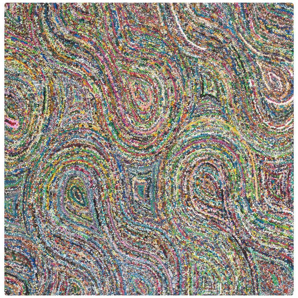 Nantucket NAN517 Hand Tufted Area Rug - Multi - 4'x4' - Safavieh.