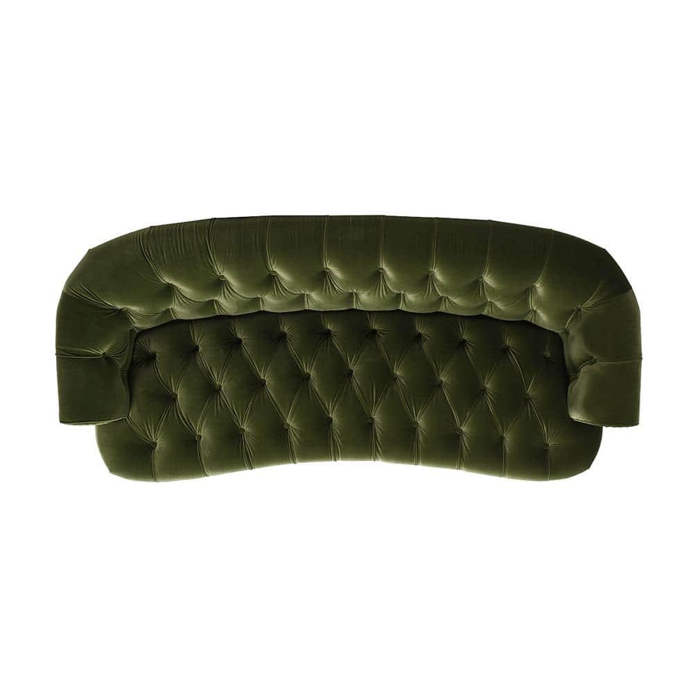 Jennifer Taylor Home La Rosa 84" Victorian Chesterfield Living Room Tufted Sofa Couch, Olive Green