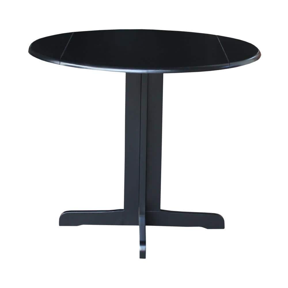 36" Dual Dining Drop Leaf Dining Table Black - International Concepts