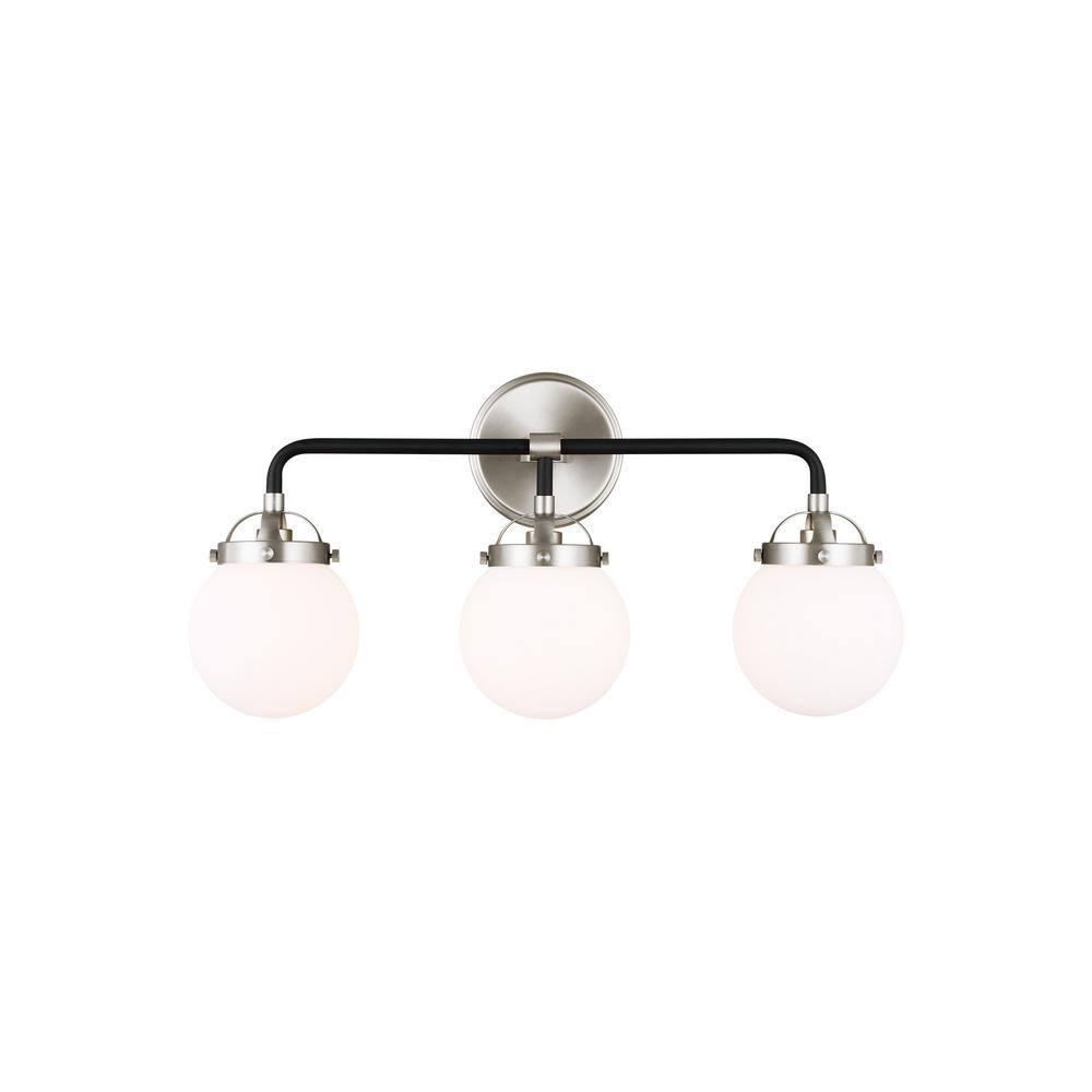 Generation Lighting Cafe 21.75-in 3 -Light Brushed Nickel Modern/contemporary Vanity light