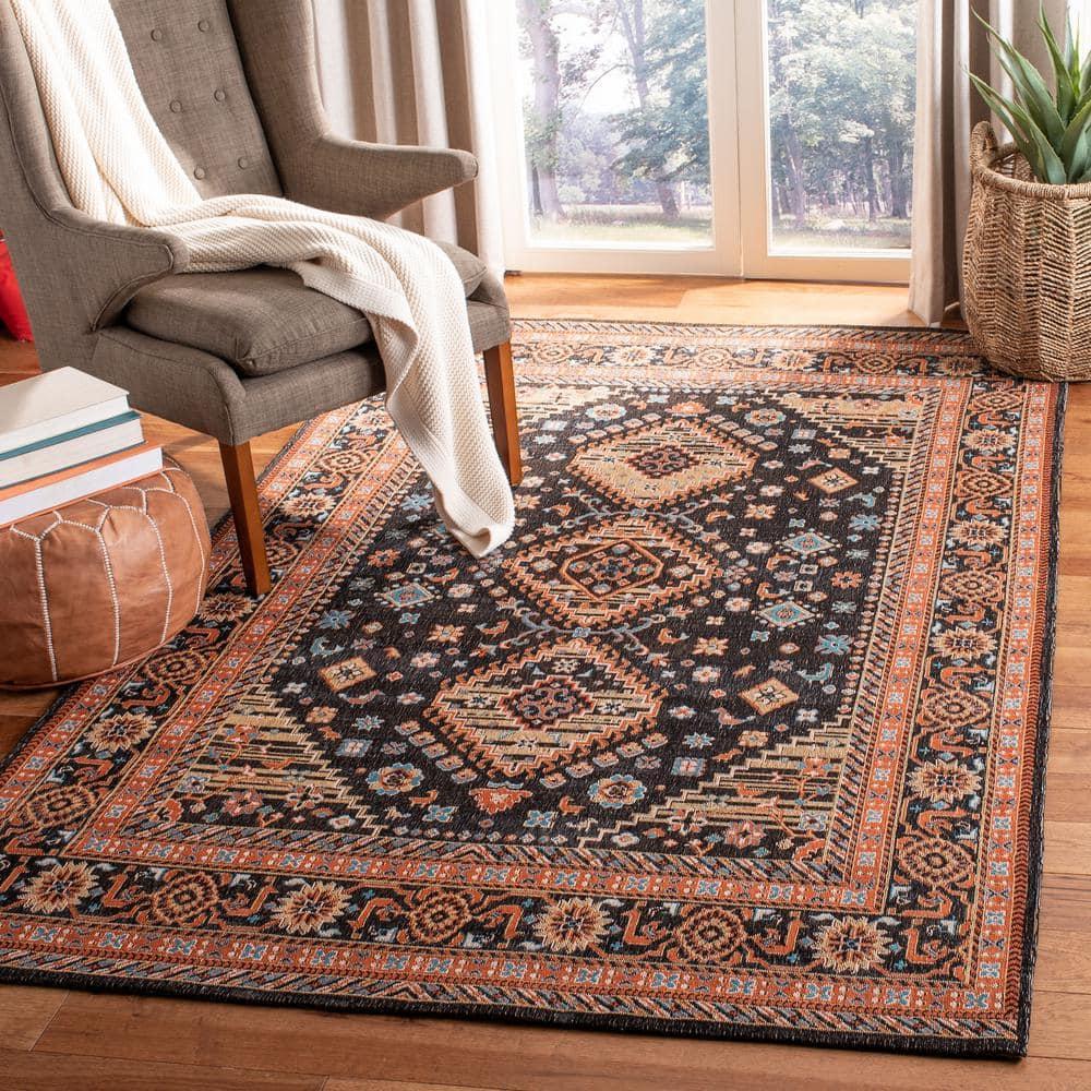 Classic Vintage CLV114 Power Loomed Area Rug - Black/Rust - 8'x10' - Safavieh.