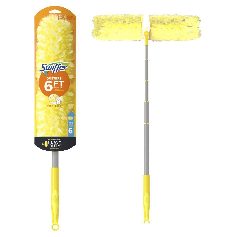Swiffer Dusters Heavy Duty Super Extendable Handle Dusting Kit(Extension Pole, Extendable Handle,4 Duster Refill) - 4ct