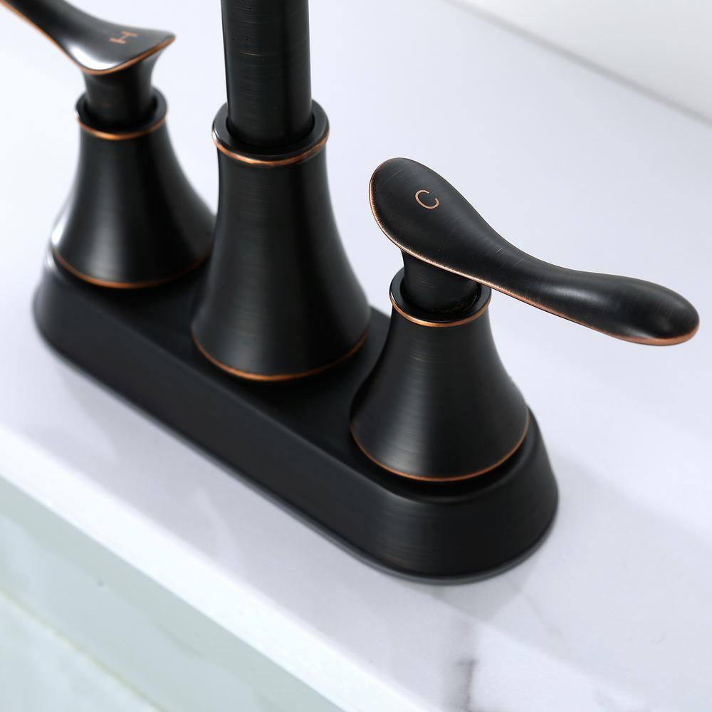 Centerset 2-handle Bathroom Faucet with Drain Assembly