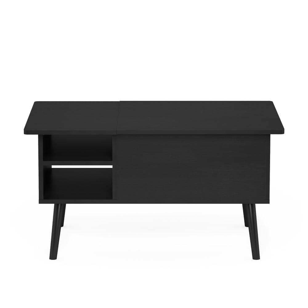 Furinno 35.2" Lift Top Coffee Table Multifunctional Accent Table w/Hidden Compartment and Side Open Storage Shelf Living Room Furniture,Americano