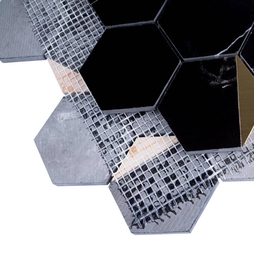Natural Bianco 3" x 3" Marble Honeycomb Mosaic Wall Tile