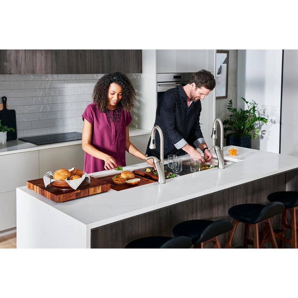 Ruvati 33-inch Workstation Two-Tiered Ledge Kitchen Sink Undermount 16 Gauge Stainless Steel