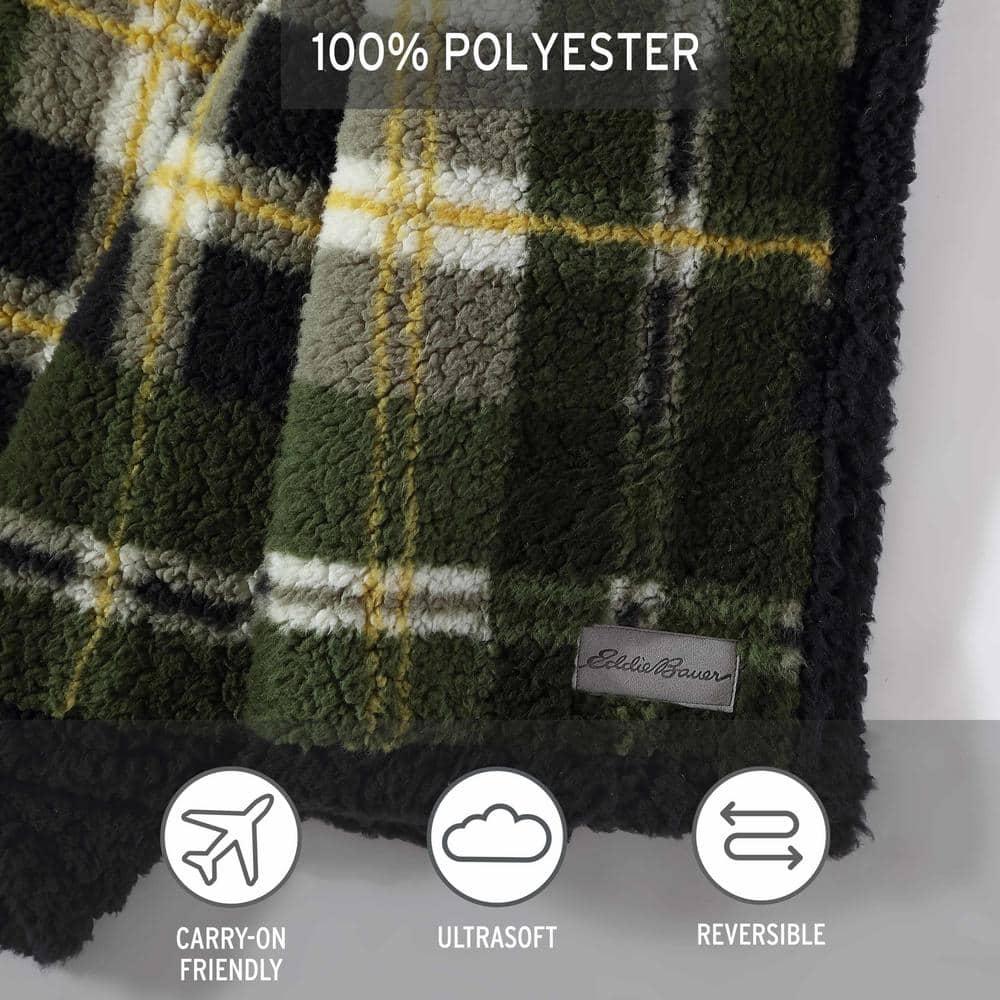 Eddie Bauer Printed Sherpa Reversible Throw Blankets