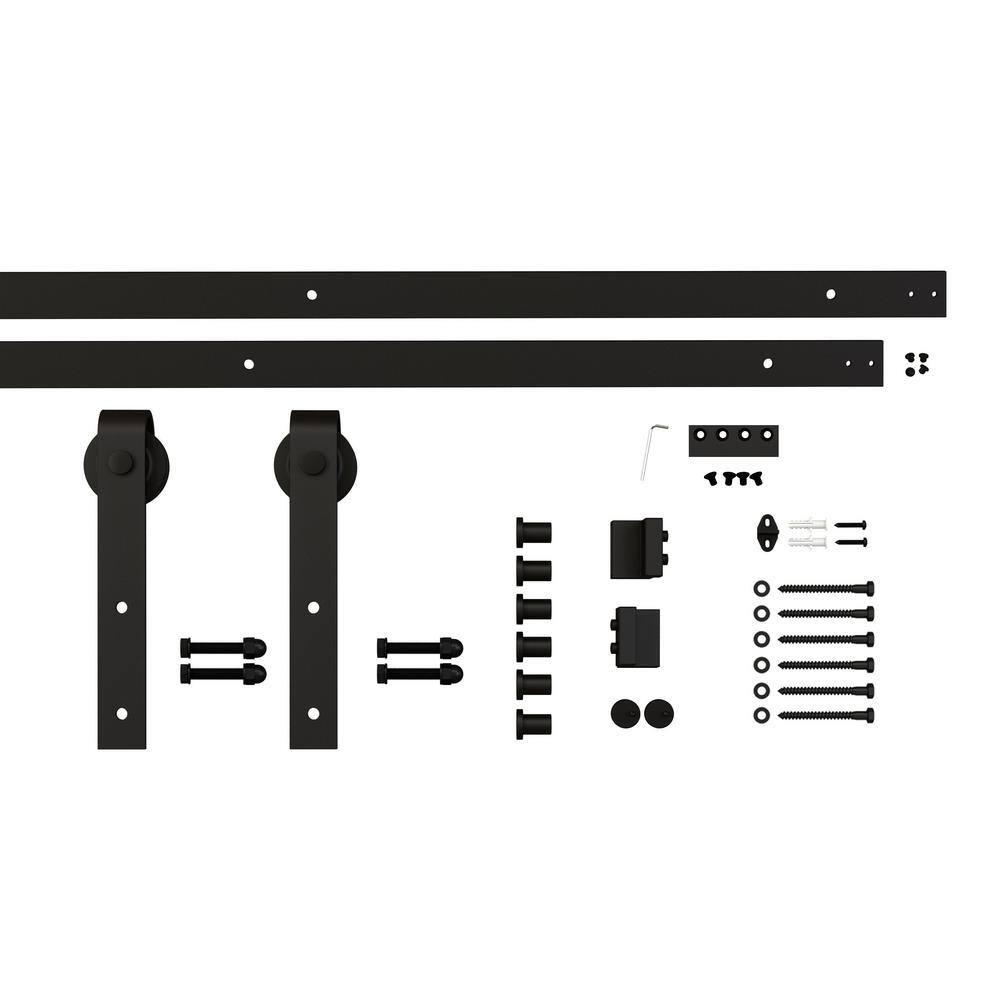 TMS 84'' Solid Wood Paneled Painted with Installation Hardware Kit Barn Door
