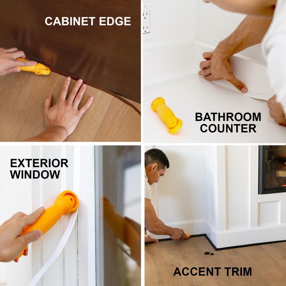 1/2 in. x 10 ft. White PVC Inside Corner Self-adhesive Flexible Caulk and Trim Molding (2-Pack)