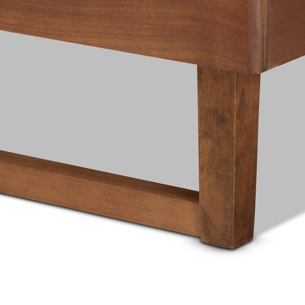 Baxton Studio Marin Modern and Contemporary Walnut Brown Finished Wood Full Size Platform Bed