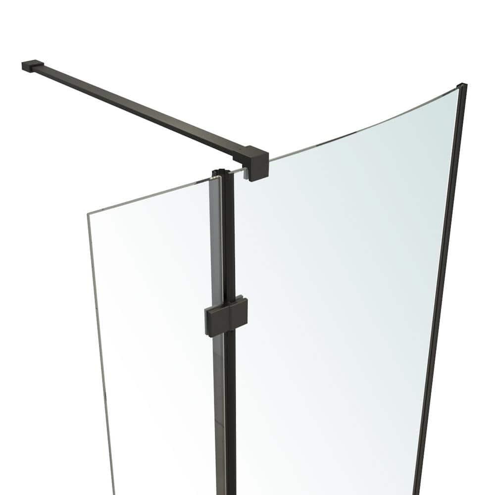 A&E Bath and Shower 60'' W 77.5'' H Framed Shower Enclosure Halim-60-BLK