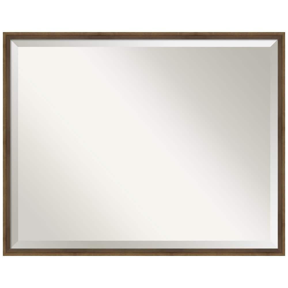29" x 23" Bronze Beveled Wood Bathroom Vanity Mirror