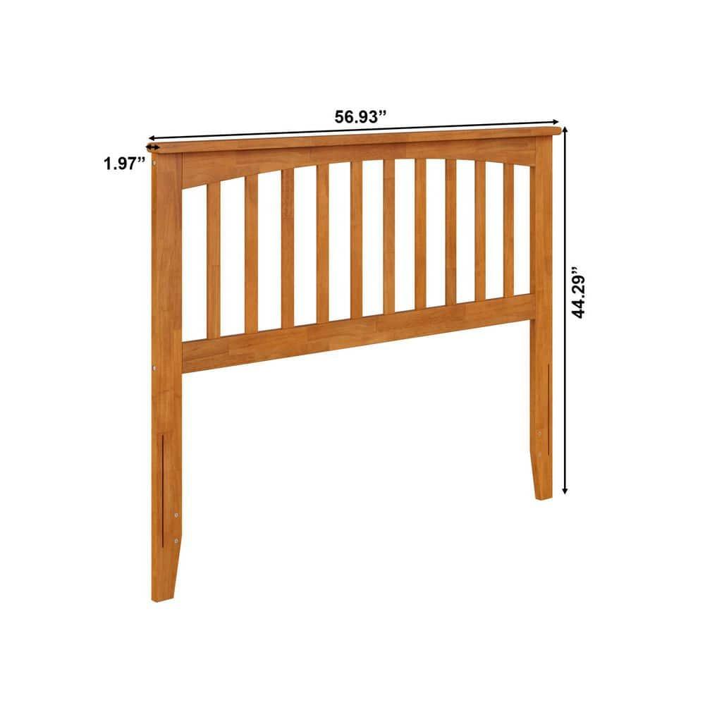 AFI Furnishings Mission Full Solid Wood Headboard with Attachable Charger in Light Toffee