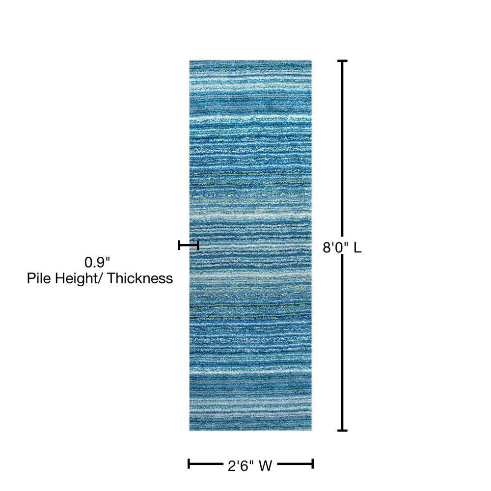 nuLOOM Classie Hand Tufted Shag Runner Rug, 2' 6" x 8', Sky Blue