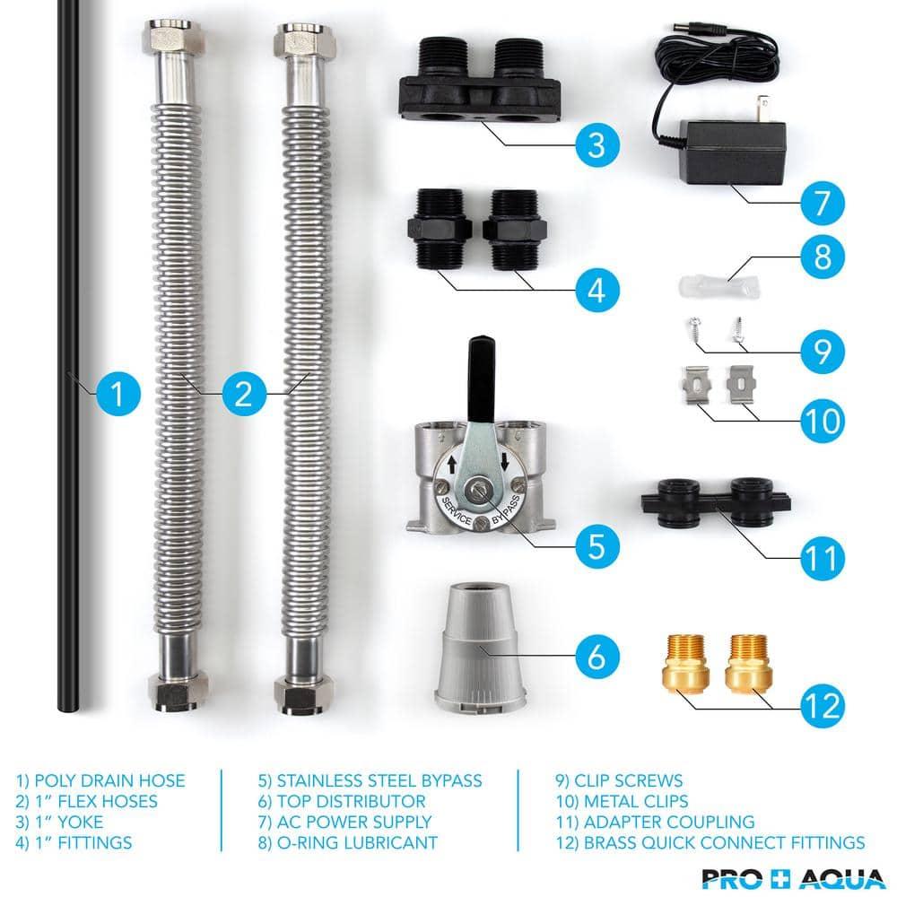 PRO+AQUA Whole House Filter System For Well Water, High Capacity, Proven Contaminant Removal, Auto-Clean, Small Footprint, Zero Water Pressure Drop, US Customer Support, 5 Year Warranty, Built in USA