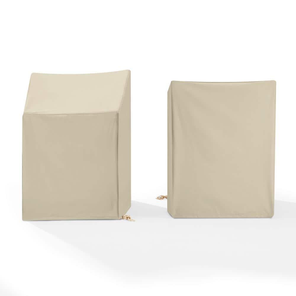 Crosley Furniture 2-Piece Vinyl Outdoor Arm Chair Furniture Cover Set in Tan
