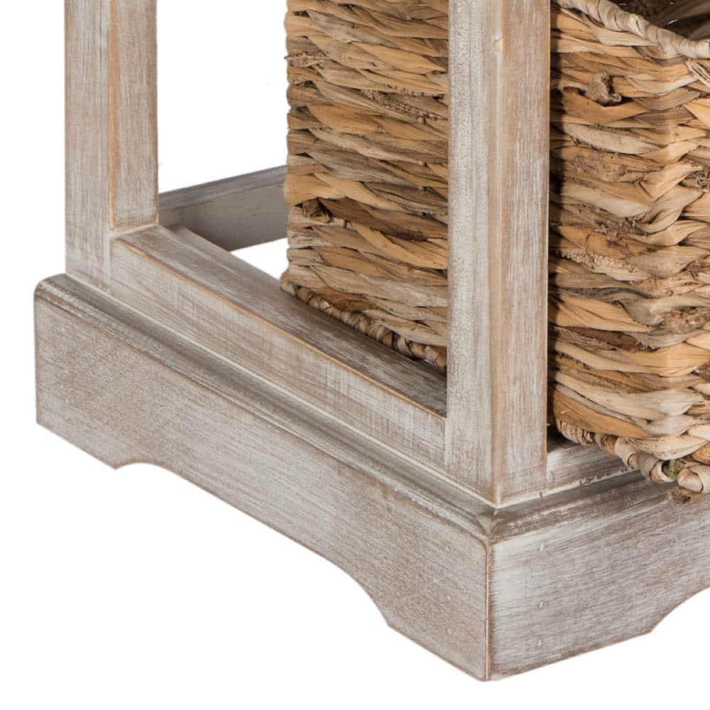 Vedette 5 Wicker Basket Storage Tower - AMH5739 - White Wash - Safavieh Couture