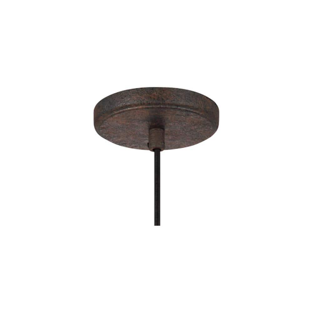 Dark Weathered Iron Mini Pendant with Clear Seeded Glass Shade