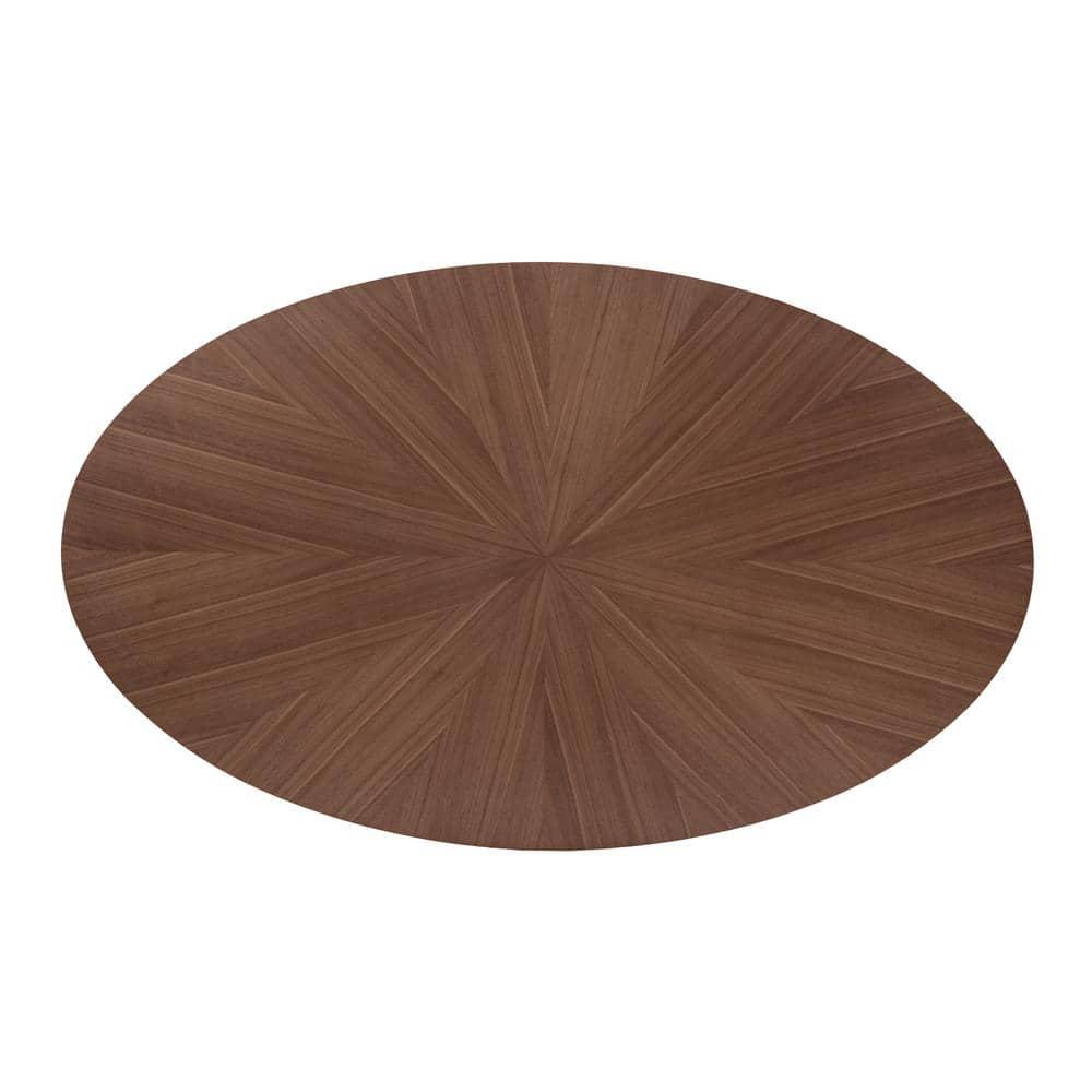 HOMES: Inside + Out 54" Pearlcrest Mid-Century Modern Modern Oval Dining Table Walnut