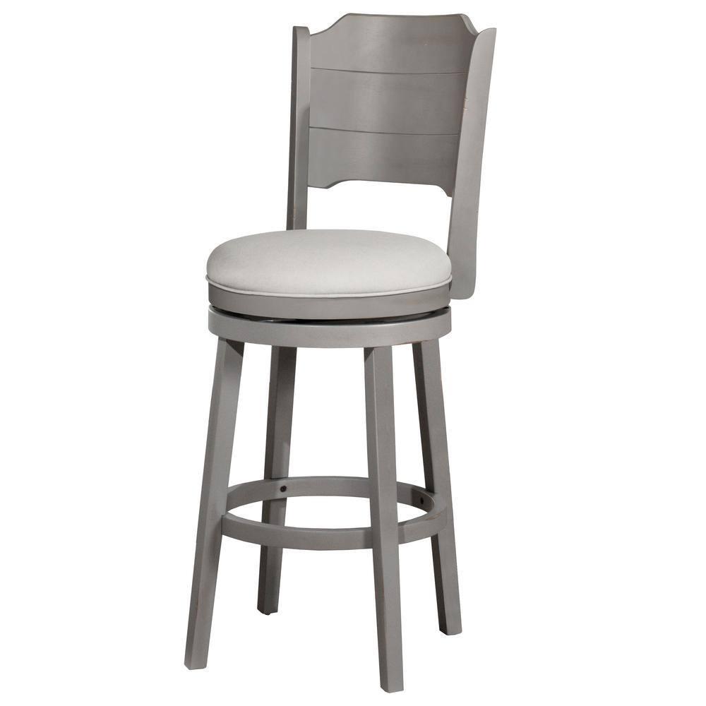 30.25" Clarion Swivel Barstool Distressed Gray - Hillsdale Furniture
