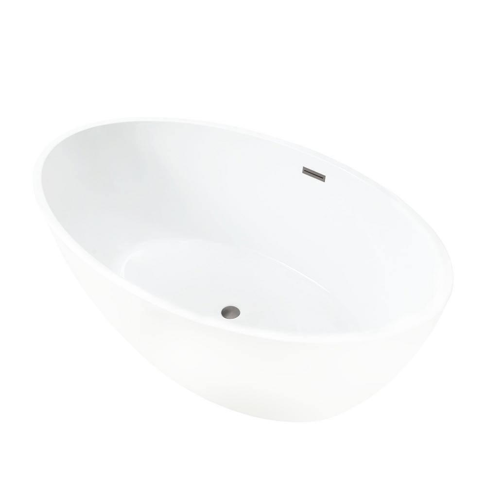 Vanity Art Freestanding Soaking Acrylic Bathtub VA6834-BN-S