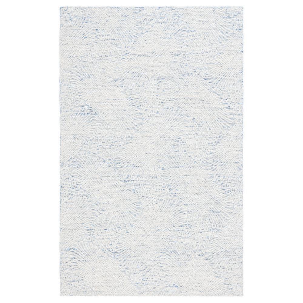 Ebony EBN105 Hand Tufted Indoor Area Rug - Blue/Ivory - 4'x6' - Safavieh